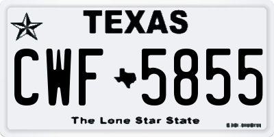 TX license plate CWF5855