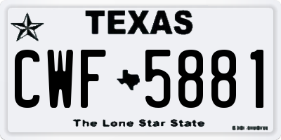 TX license plate CWF5881