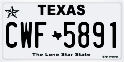 TX license plate CWF5891