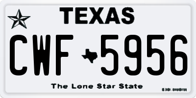 TX license plate CWF5956