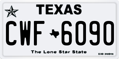 TX license plate CWF6090