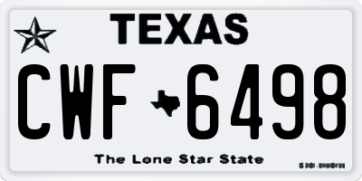 TX license plate CWF6498
