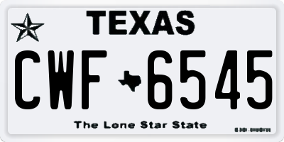 TX license plate CWF6545