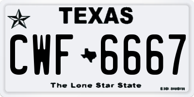 TX license plate CWF6667