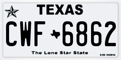 TX license plate CWF6862