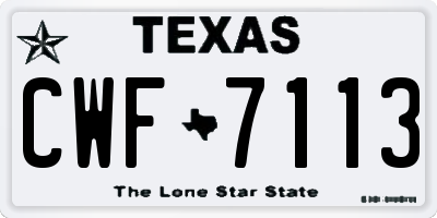 TX license plate CWF7113