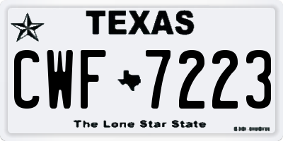 TX license plate CWF7223