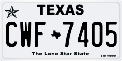TX license plate CWF7405