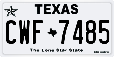 TX license plate CWF7485