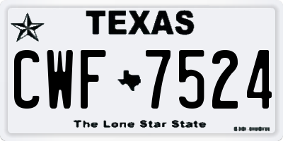 TX license plate CWF7524