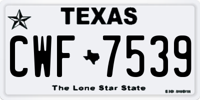 TX license plate CWF7539