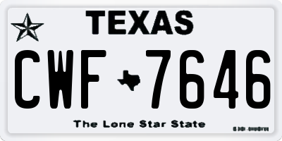 TX license plate CWF7646
