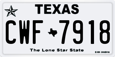 TX license plate CWF7918