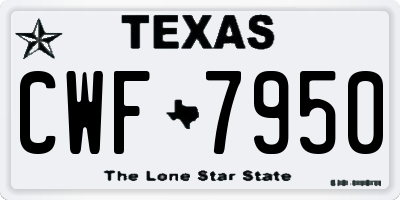 TX license plate CWF7950
