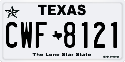 TX license plate CWF8121