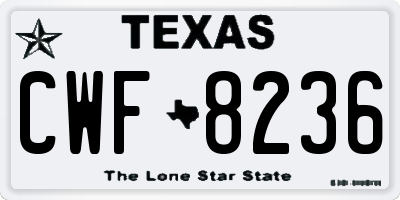 TX license plate CWF8236