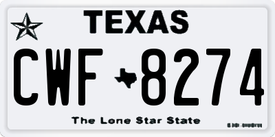 TX license plate CWF8274