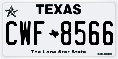 TX license plate CWF8566
