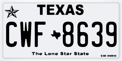 TX license plate CWF8639