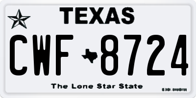 TX license plate CWF8724