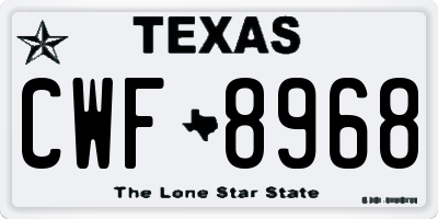 TX license plate CWF8968