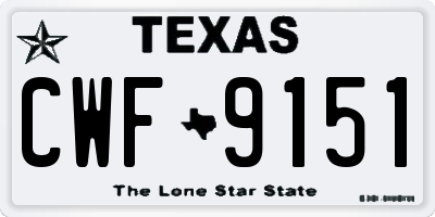 TX license plate CWF9151