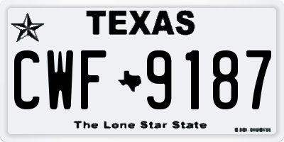 TX license plate CWF9187