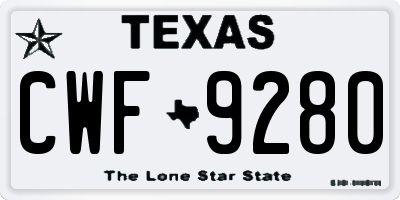 TX license plate CWF9280