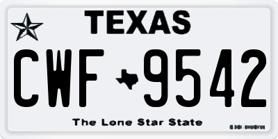 TX license plate CWF9542