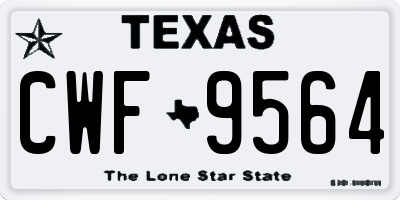 TX license plate CWF9564