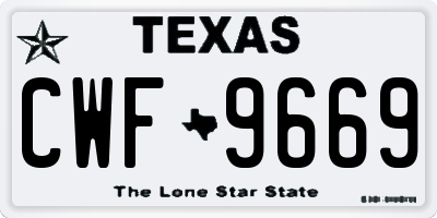 TX license plate CWF9669