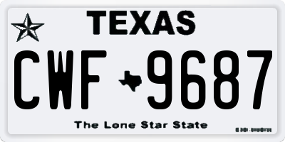 TX license plate CWF9687