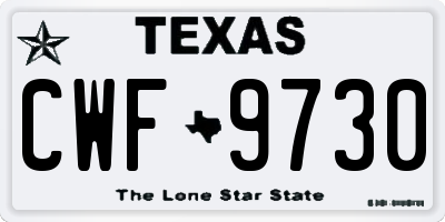 TX license plate CWF9730