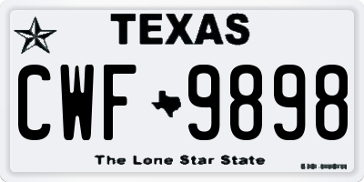 TX license plate CWF9898