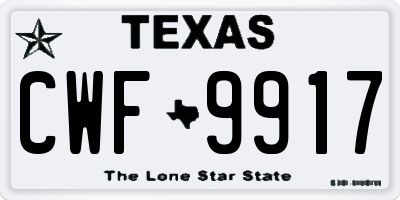 TX license plate CWF9917