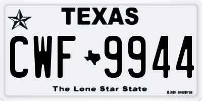 TX license plate CWF9944