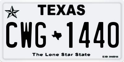 TX license plate CWG1440