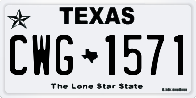 TX license plate CWG1571