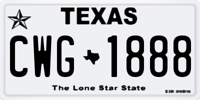 TX license plate CWG1888