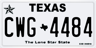 TX license plate CWG4484