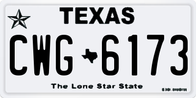 TX license plate CWG6173