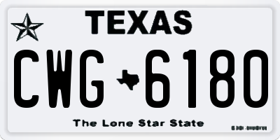 TX license plate CWG6180