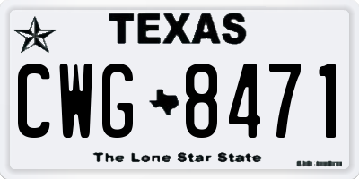 TX license plate CWG8471