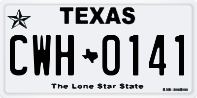 TX license plate CWH0141