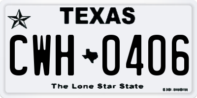 TX license plate CWH0406