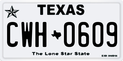 TX license plate CWH0609