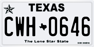 TX license plate CWH0646