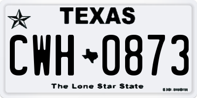 TX license plate CWH0873