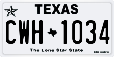 TX license plate CWH1034