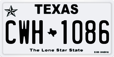 TX license plate CWH1086